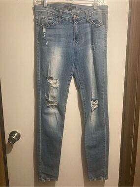 Flying Monkey Light Blue Ripped Skinny Jeans